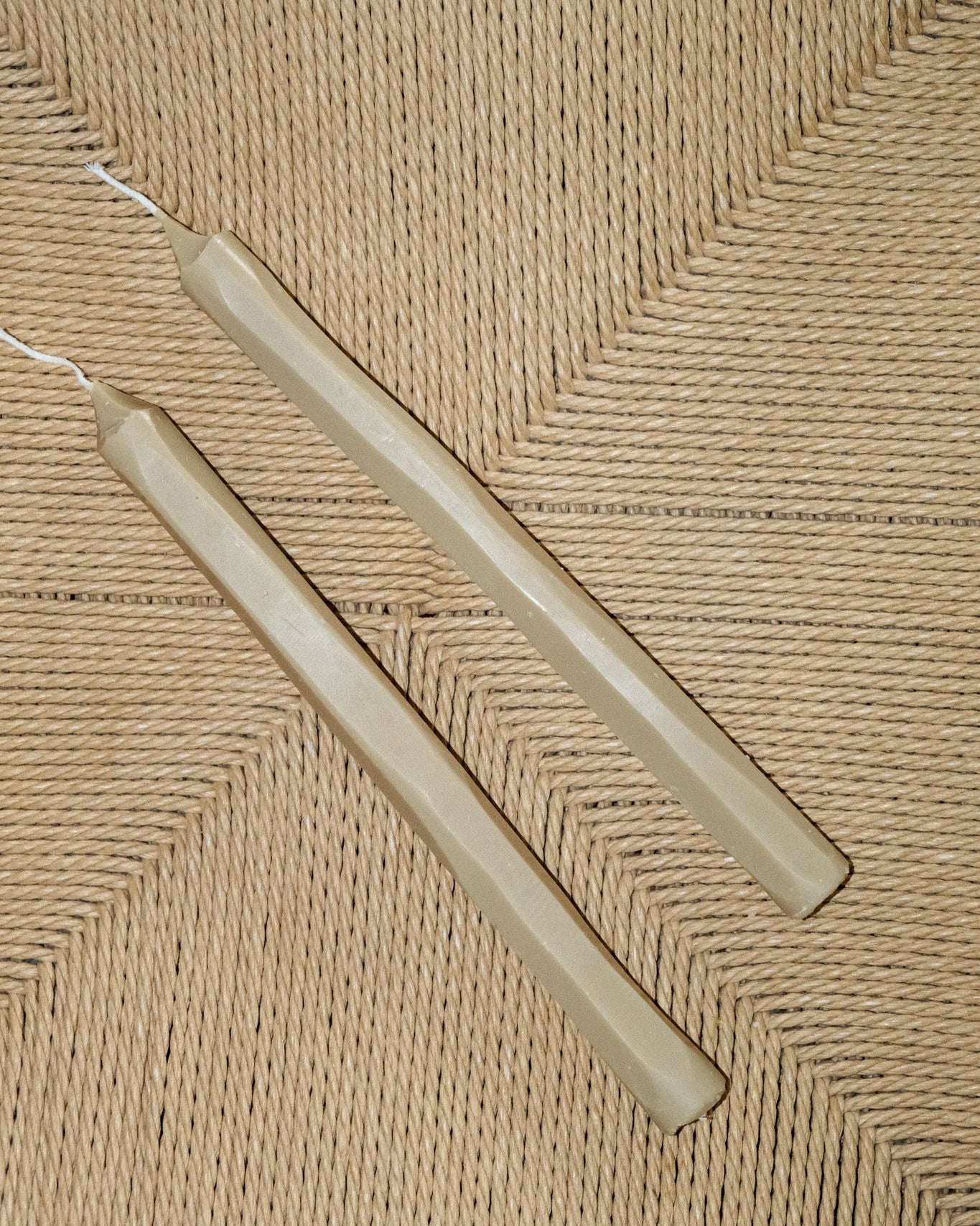 Beige Hand Carved Candle Tapers