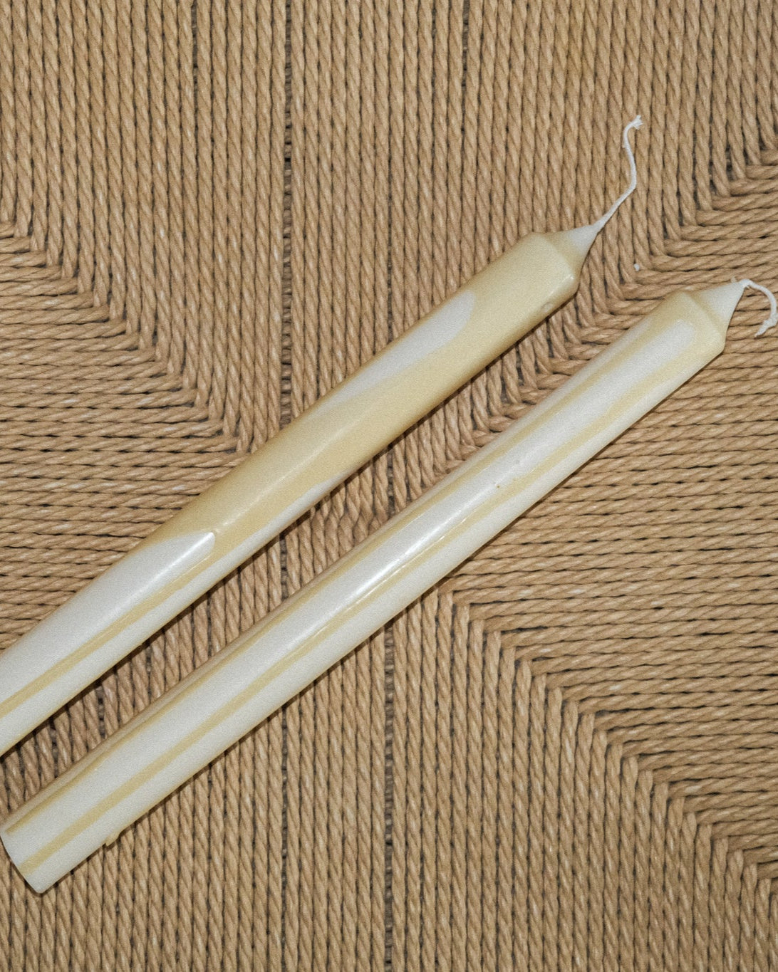 Butter Yellow Hand Carved Candle Tapers