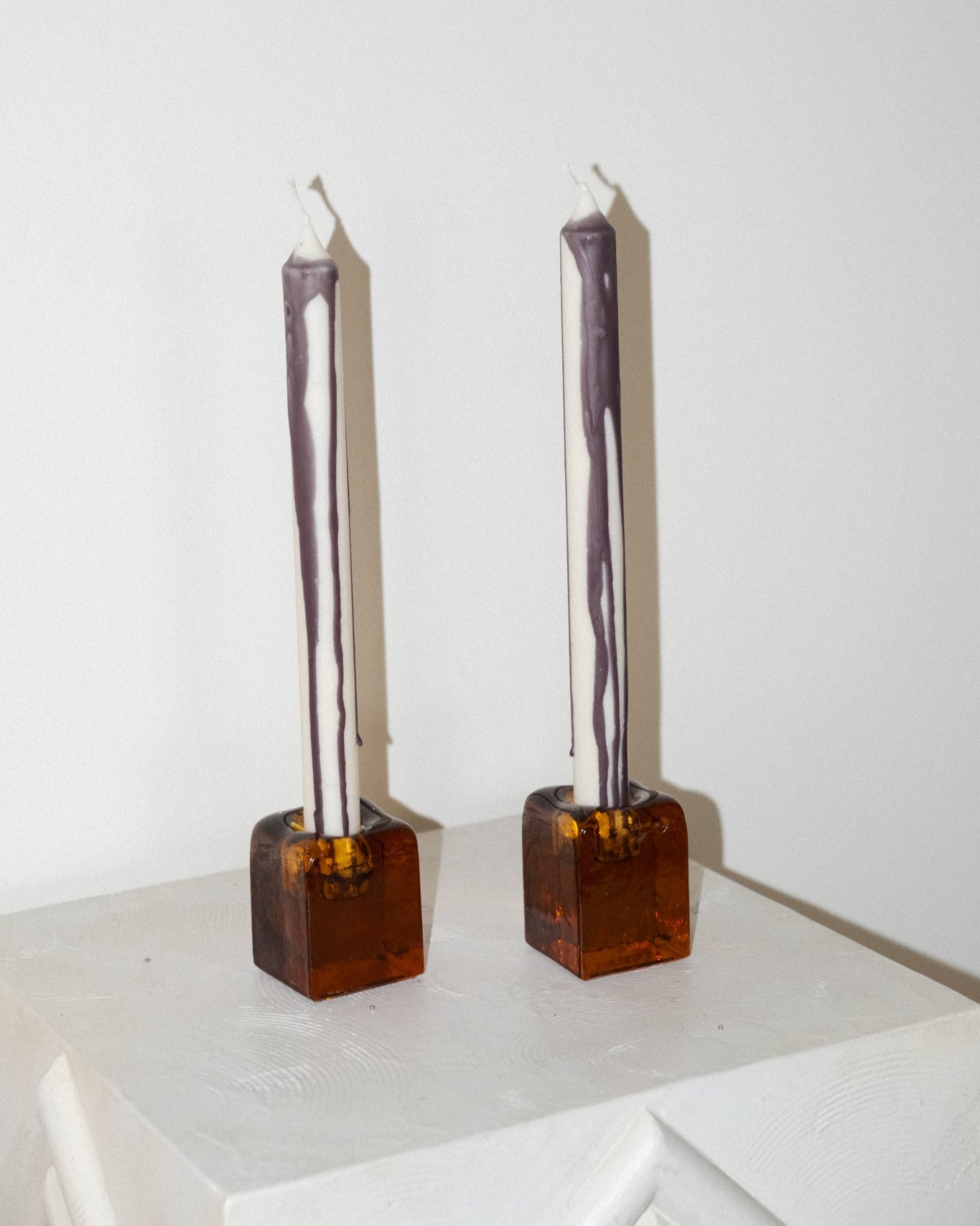 Charcoal + White Hand Carved Candle Tapers