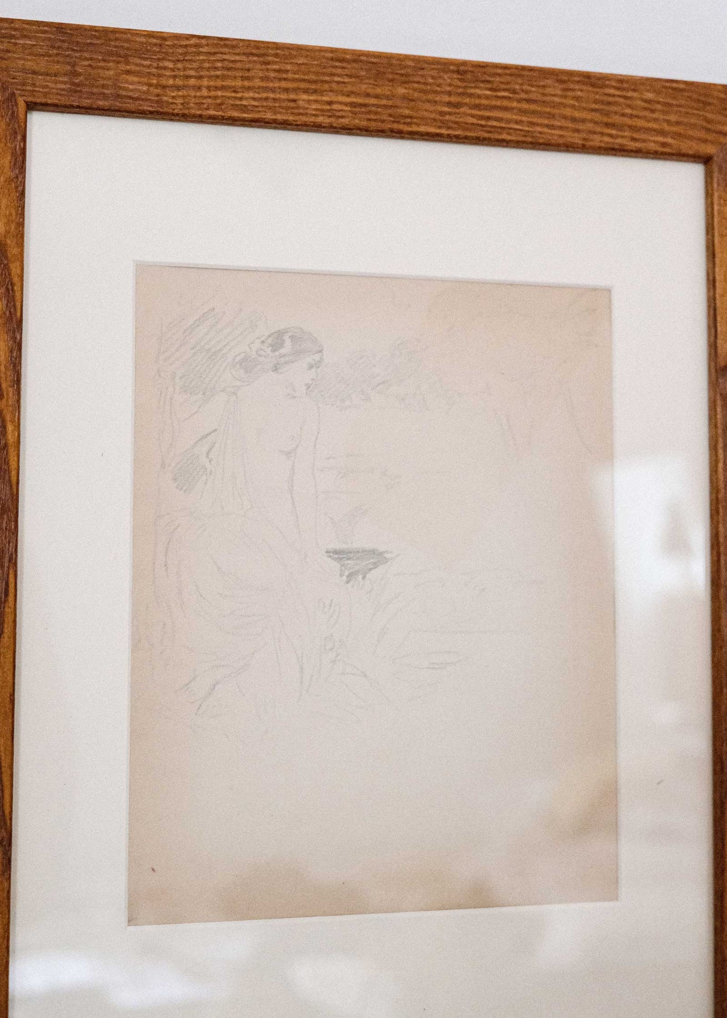 Framed drawing of a rooster on a white background