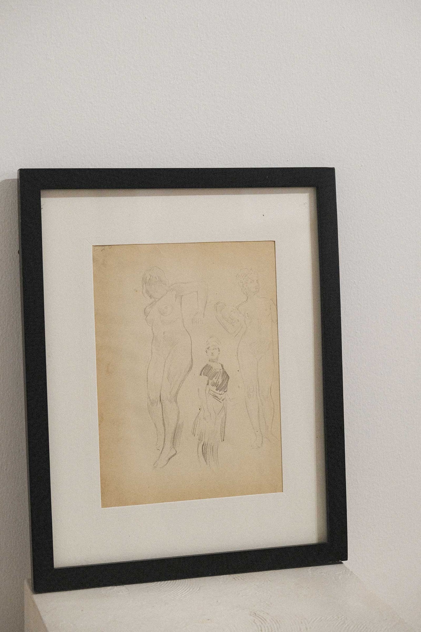 Vintage Framed Artist Sketch Rendering