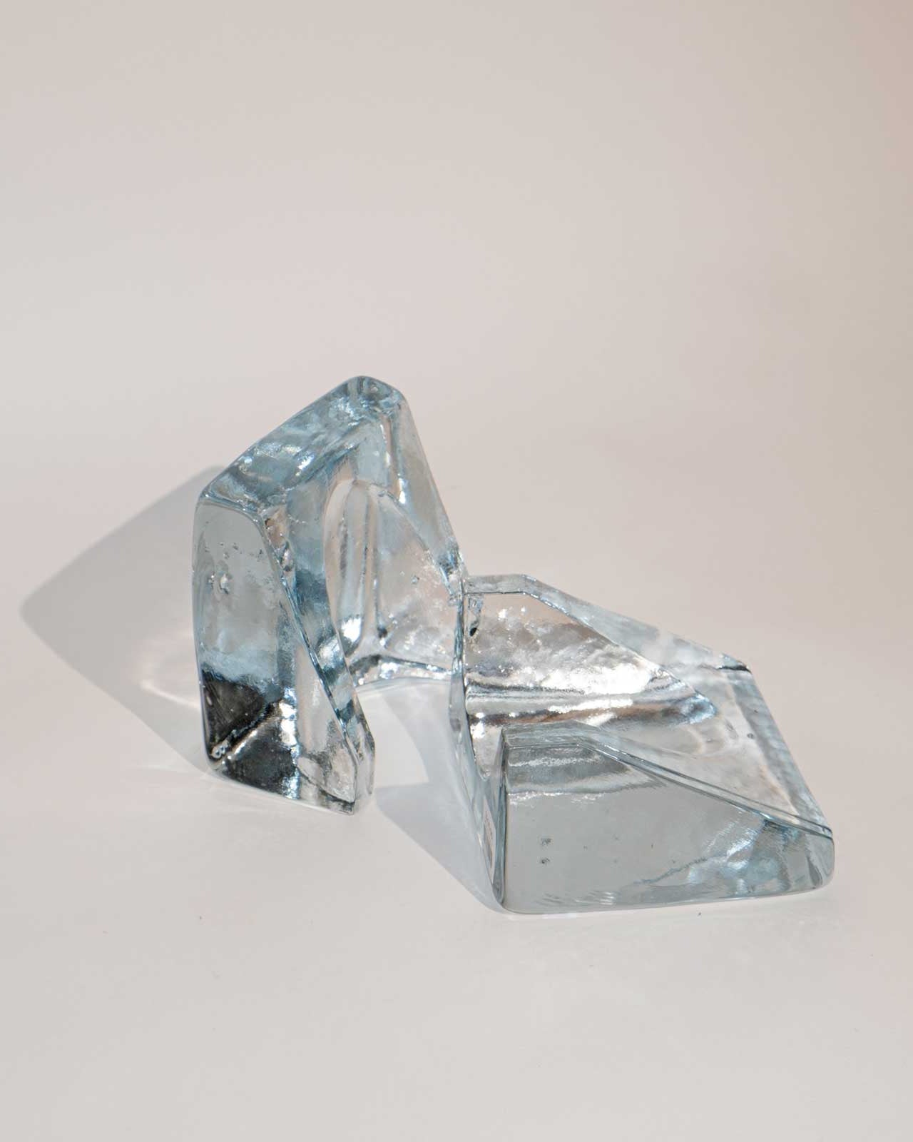 vintage Blenko glass bookends