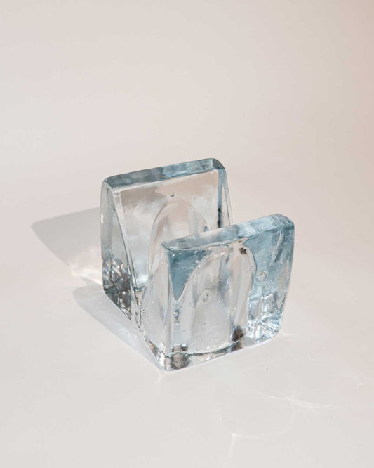vintage Blenko glass bookends
