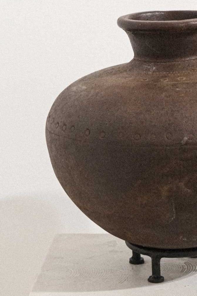 vintage_large_round_metal_vase_wabisabi