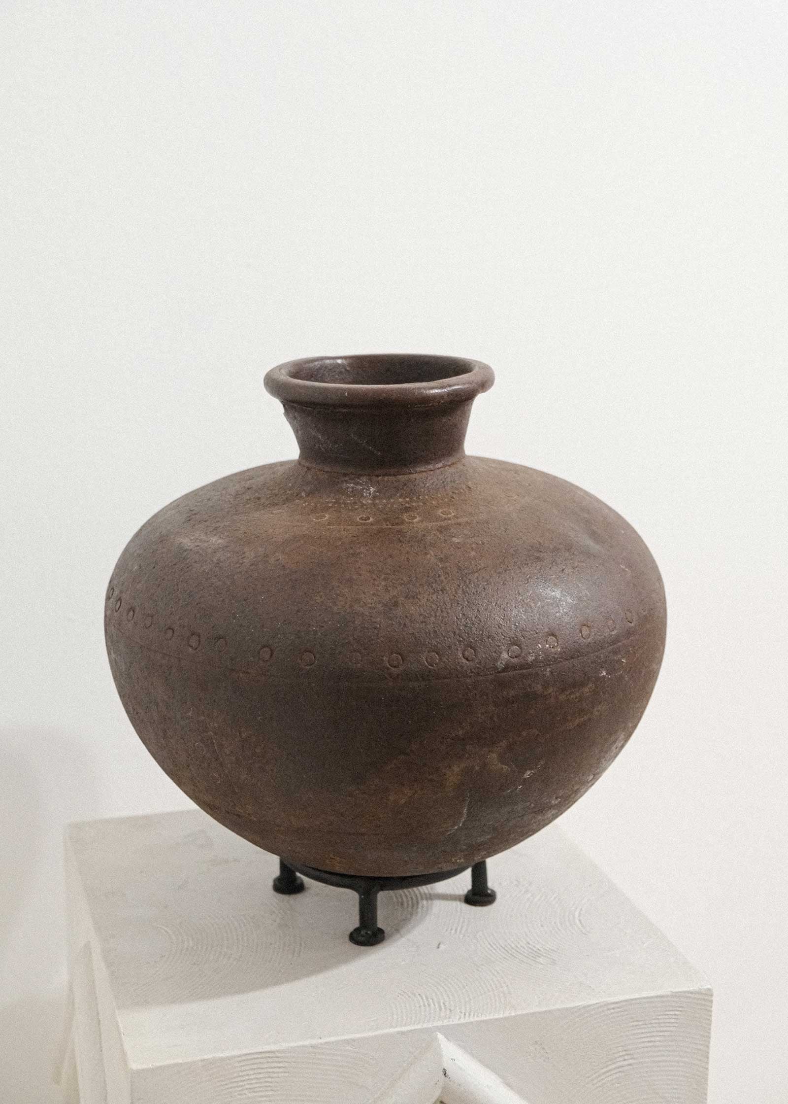 vintage_large_round_metal_vase_wabisabi