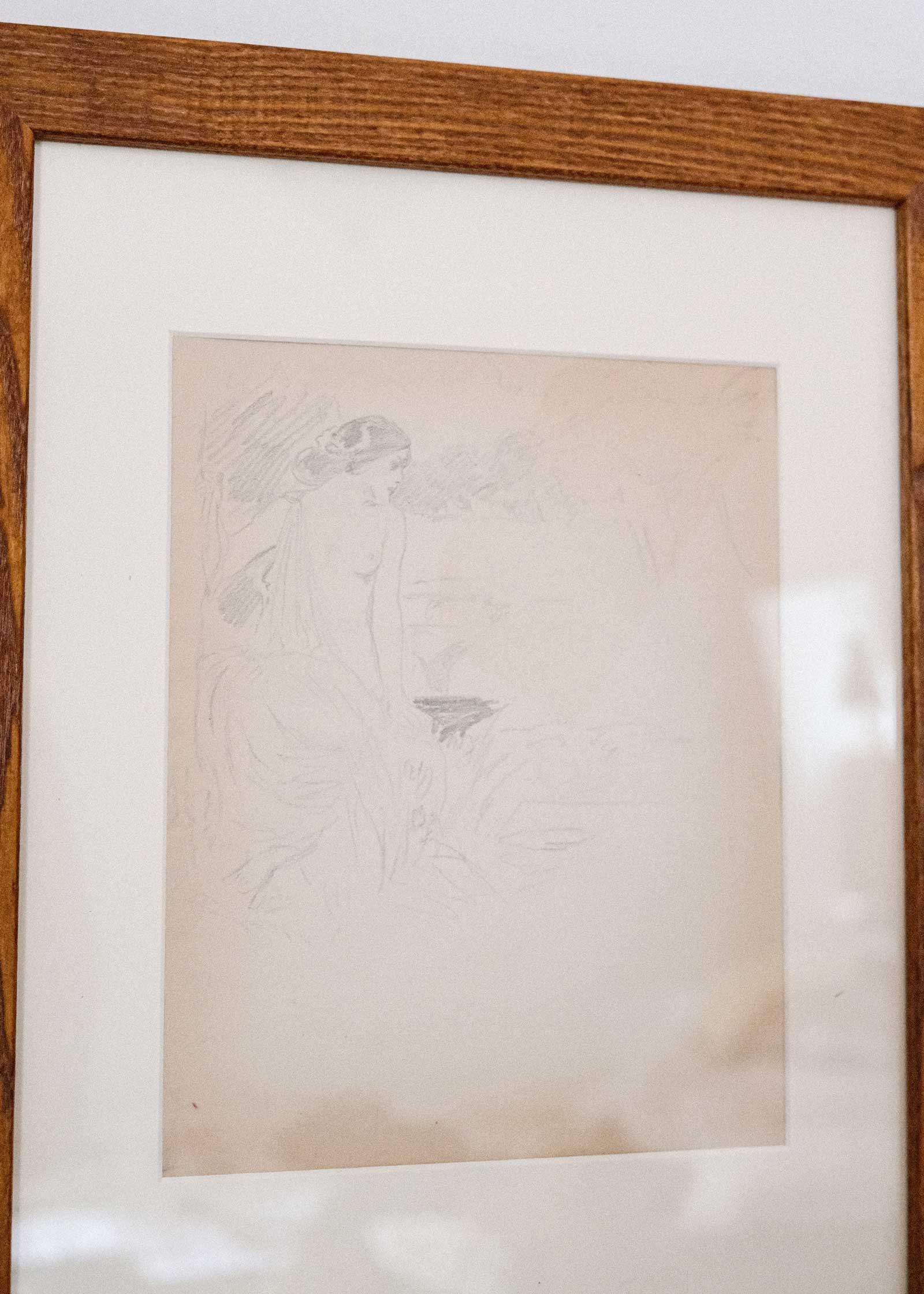 Framed drawing of a rooster on a white background