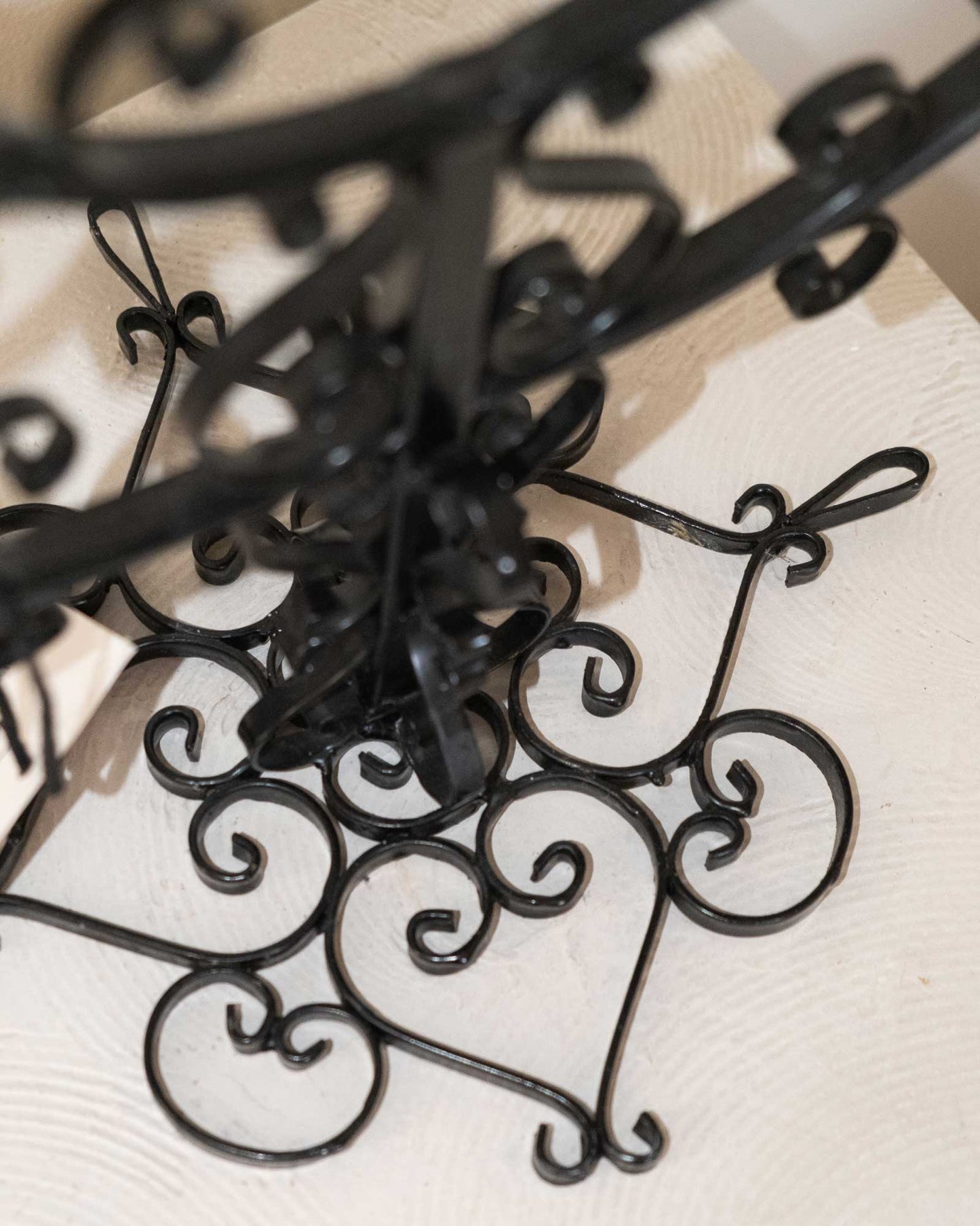 Vintage Wrought Iron Gothic Style 4-Arm Candelbara
