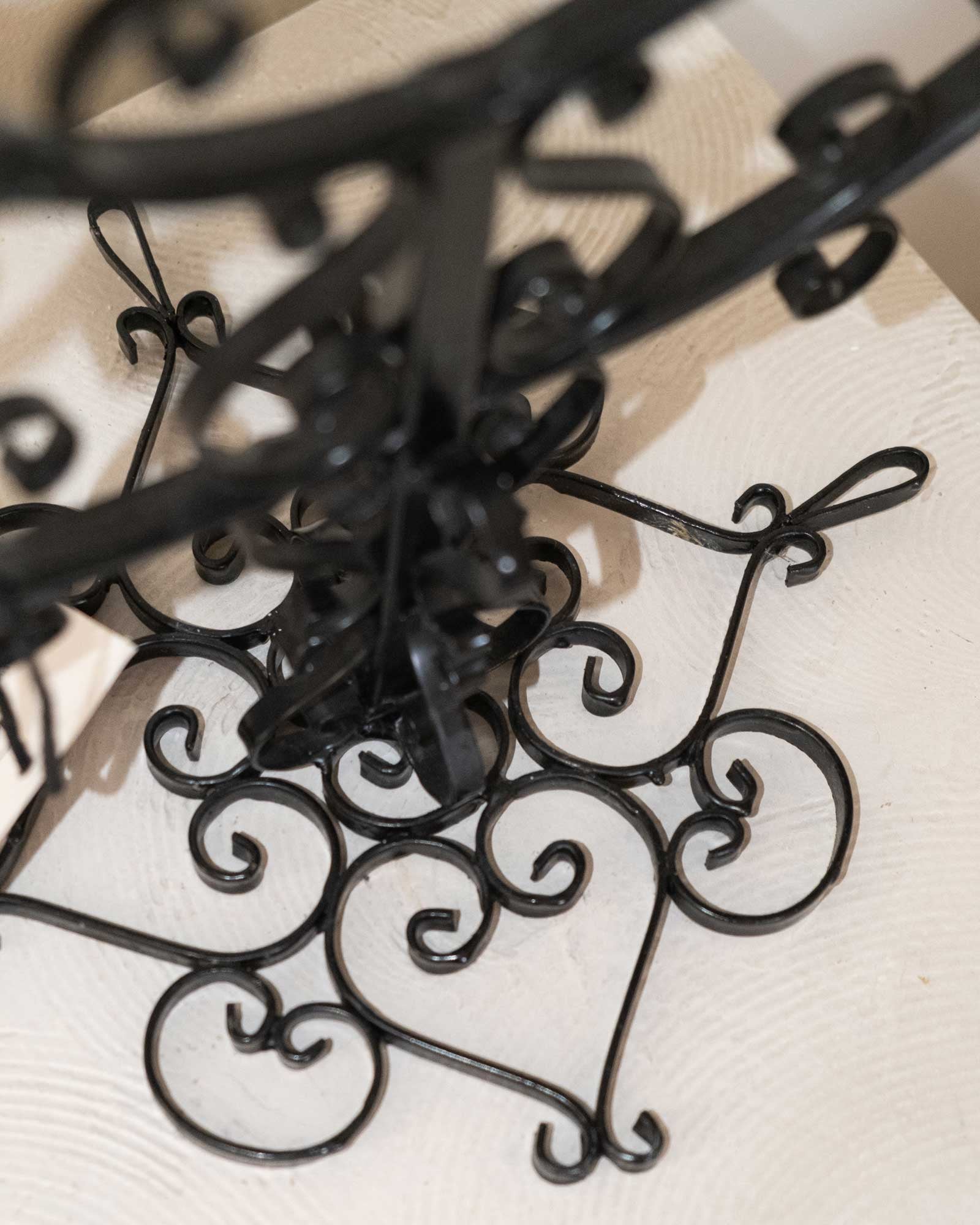 Vintage Wrought Iron Gothic Style 4-Arm Candelbara